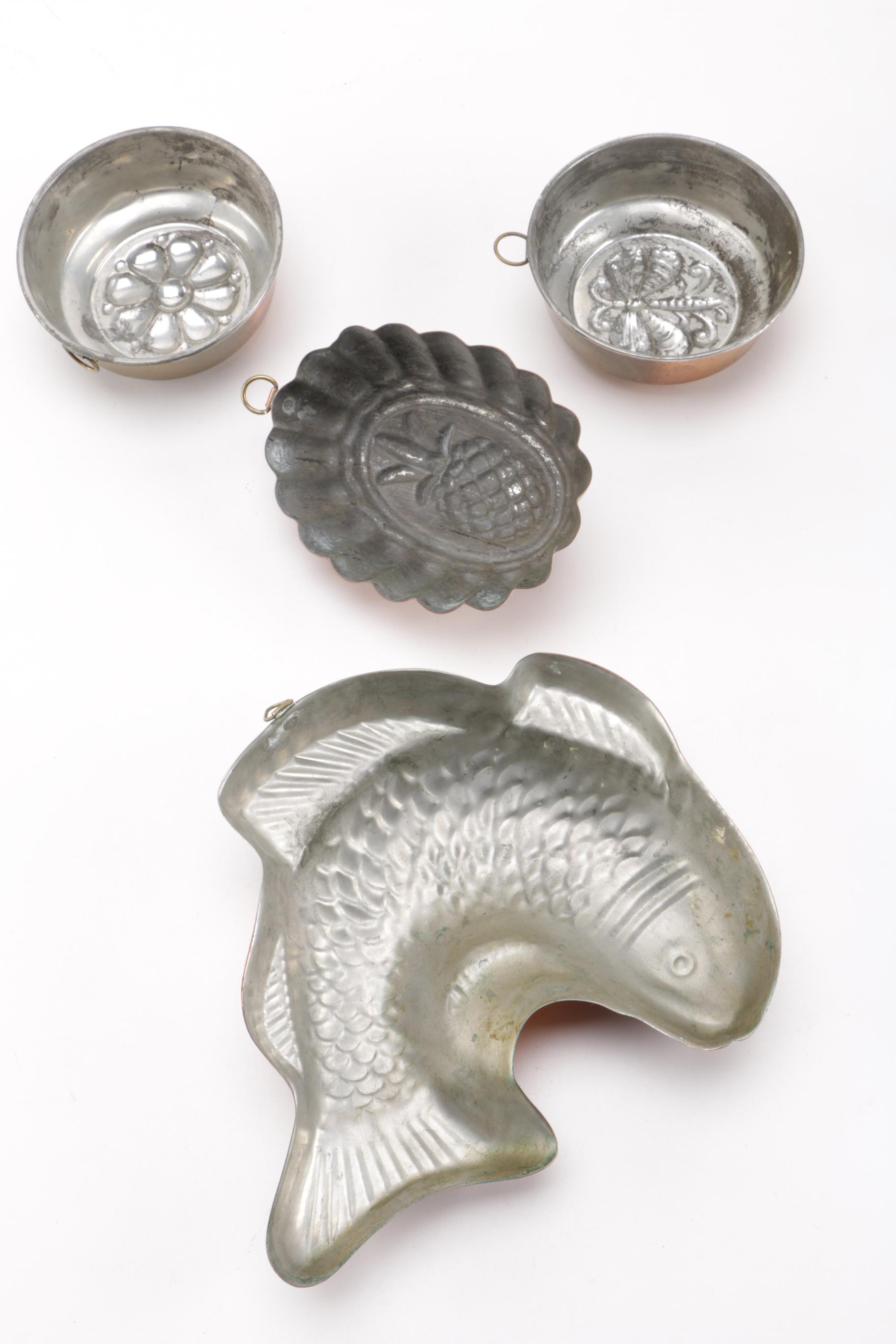 Collection of Copper Molds and Cooking Pots