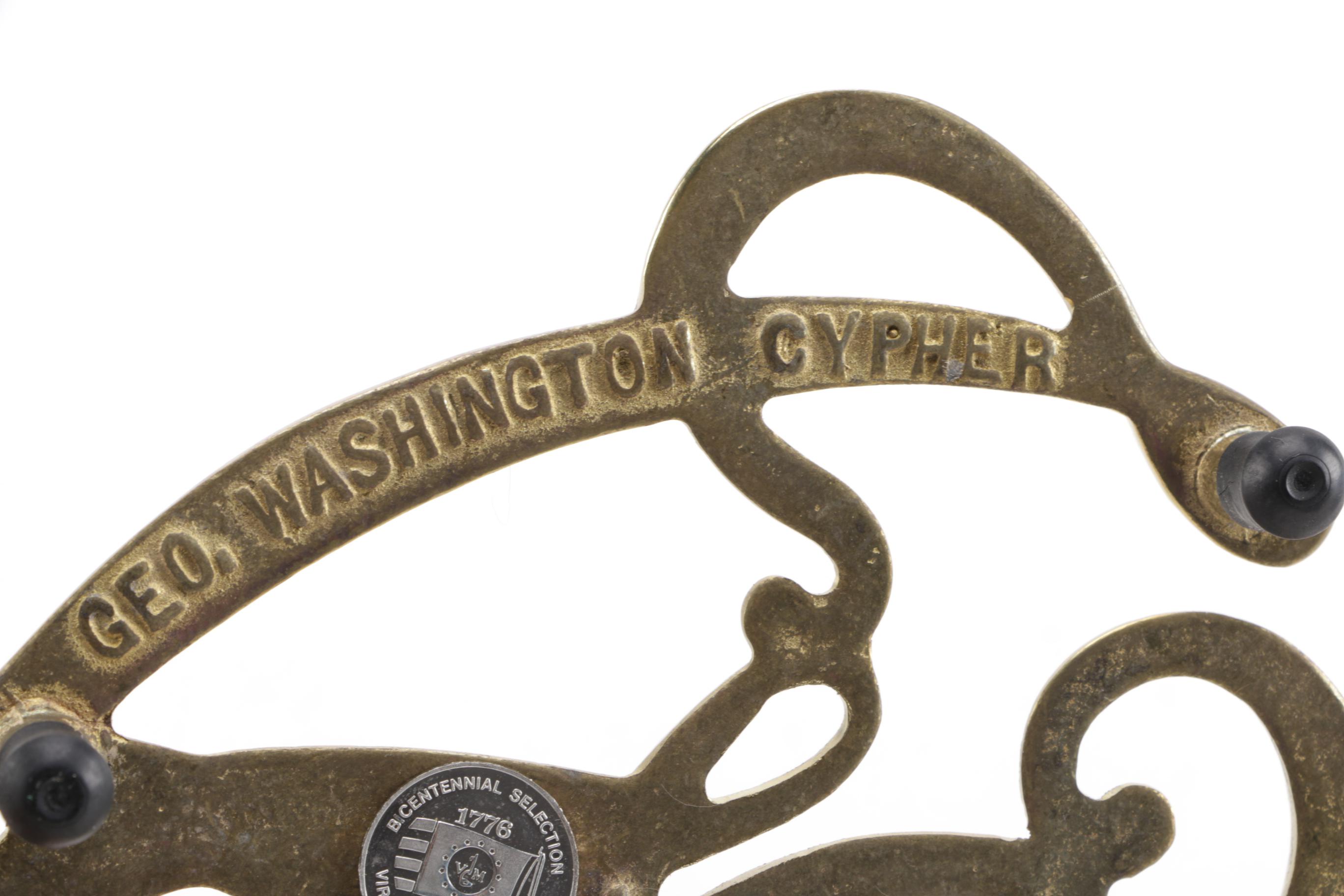 Virginia Metalcrafters Bicentennial George Washington Cypher