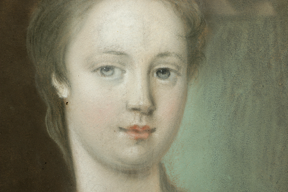 Henrietta Johnston Pastel Drawing on Paper of Mary Mundt