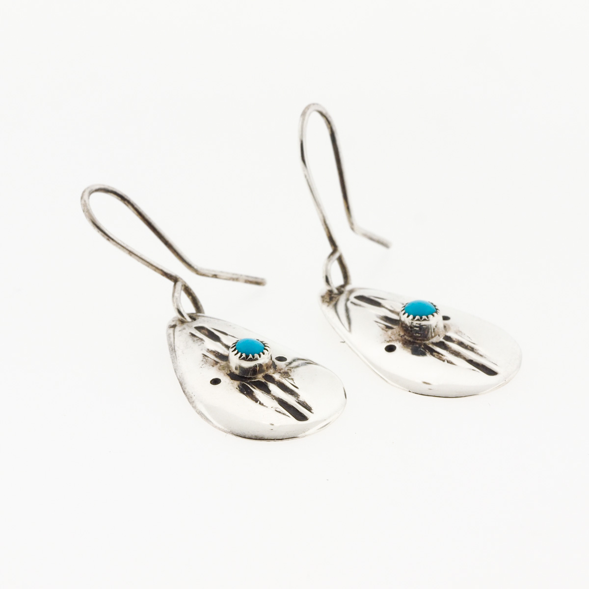 Vintage Sterling Silver and Turquoise Bracelet, Earrings and Ring Set