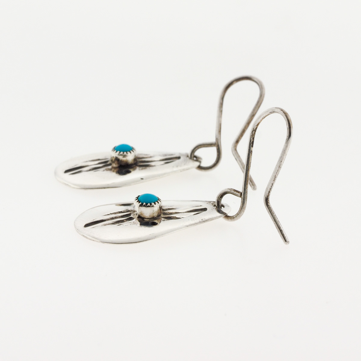 Vintage Sterling Silver and Turquoise Bracelet, Earrings and Ring Set