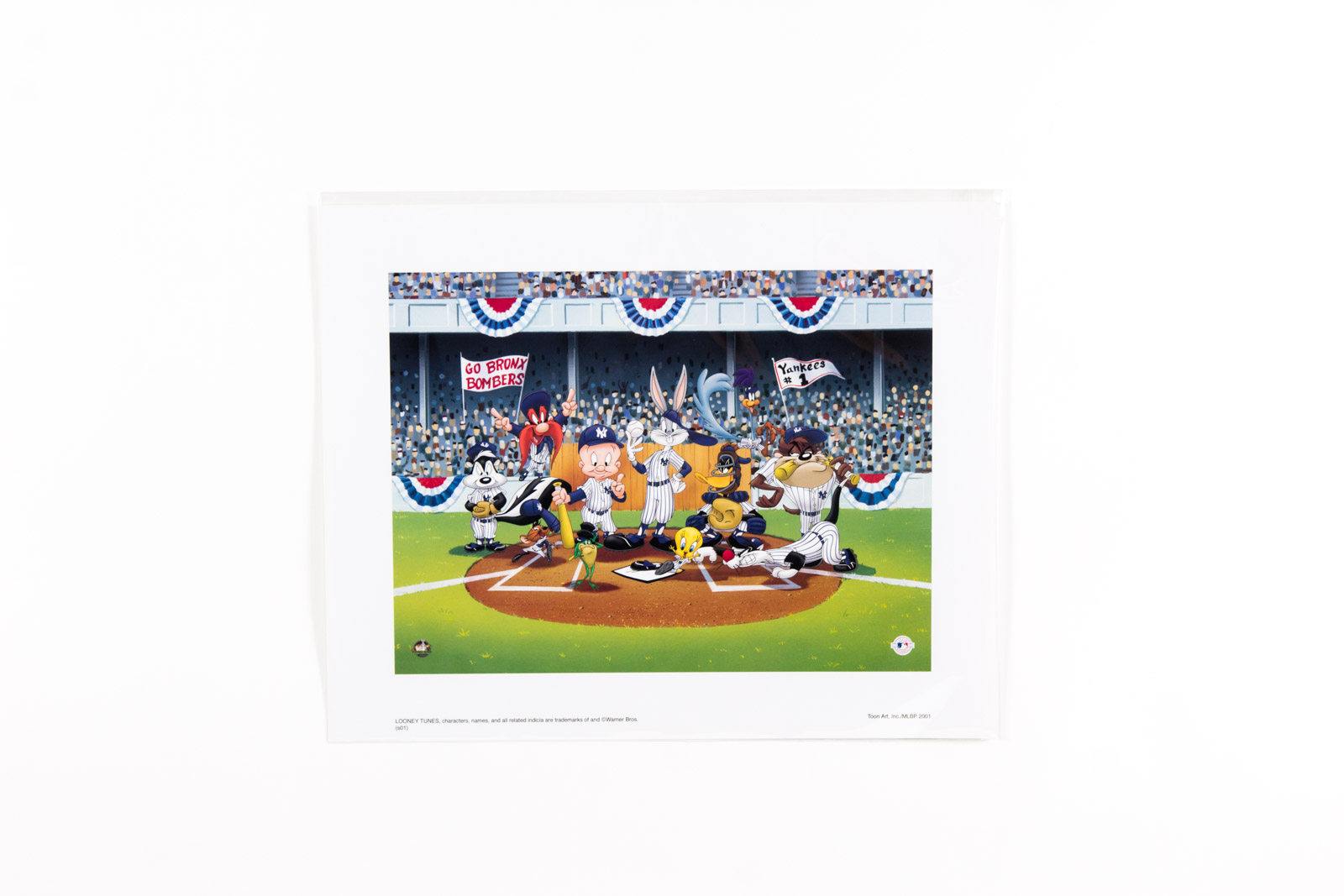 Looney Tunes "Line-Up At the Plate" New York Yankees Offset Lithograph