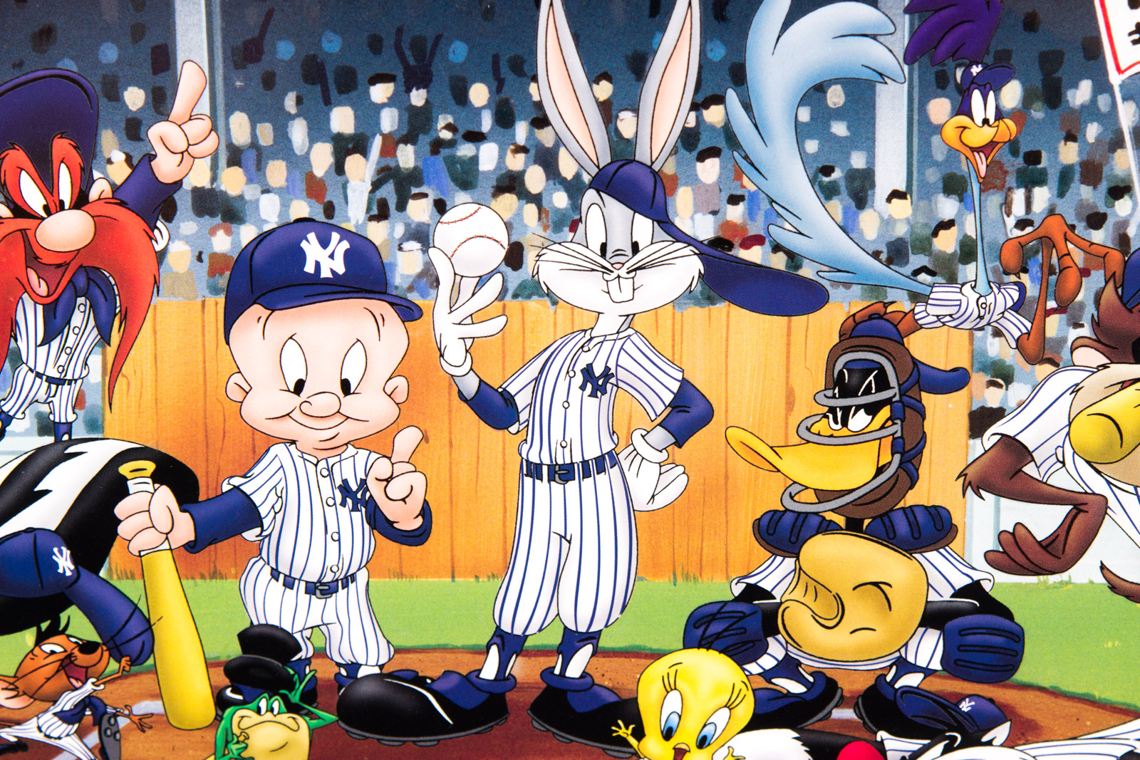 Looney Tunes "Line-Up At the Plate" New York Yankees Offset Lithograph