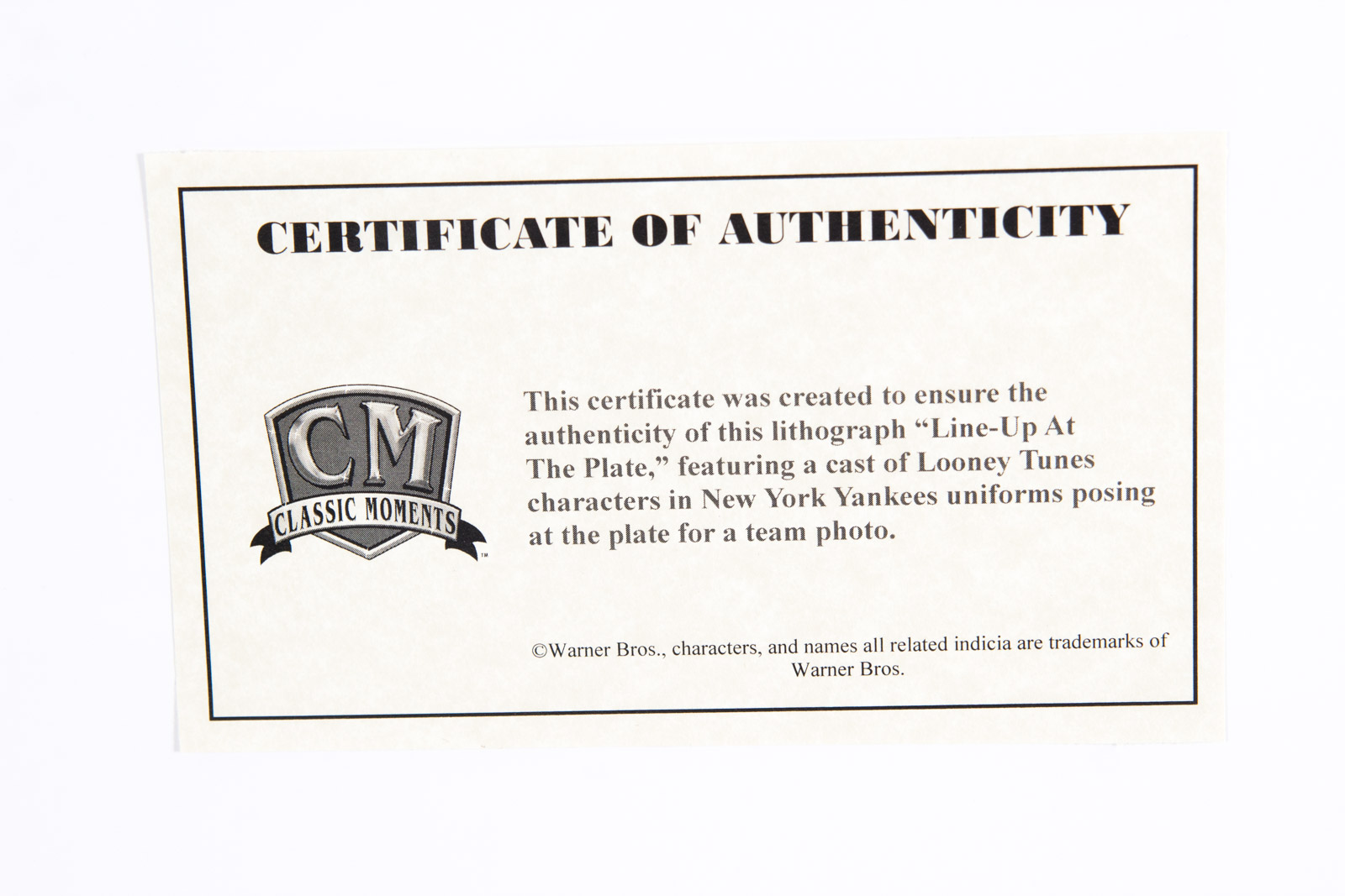 Looney Tunes "Line-Up At the Plate" New York Yankees Offset Lithograph