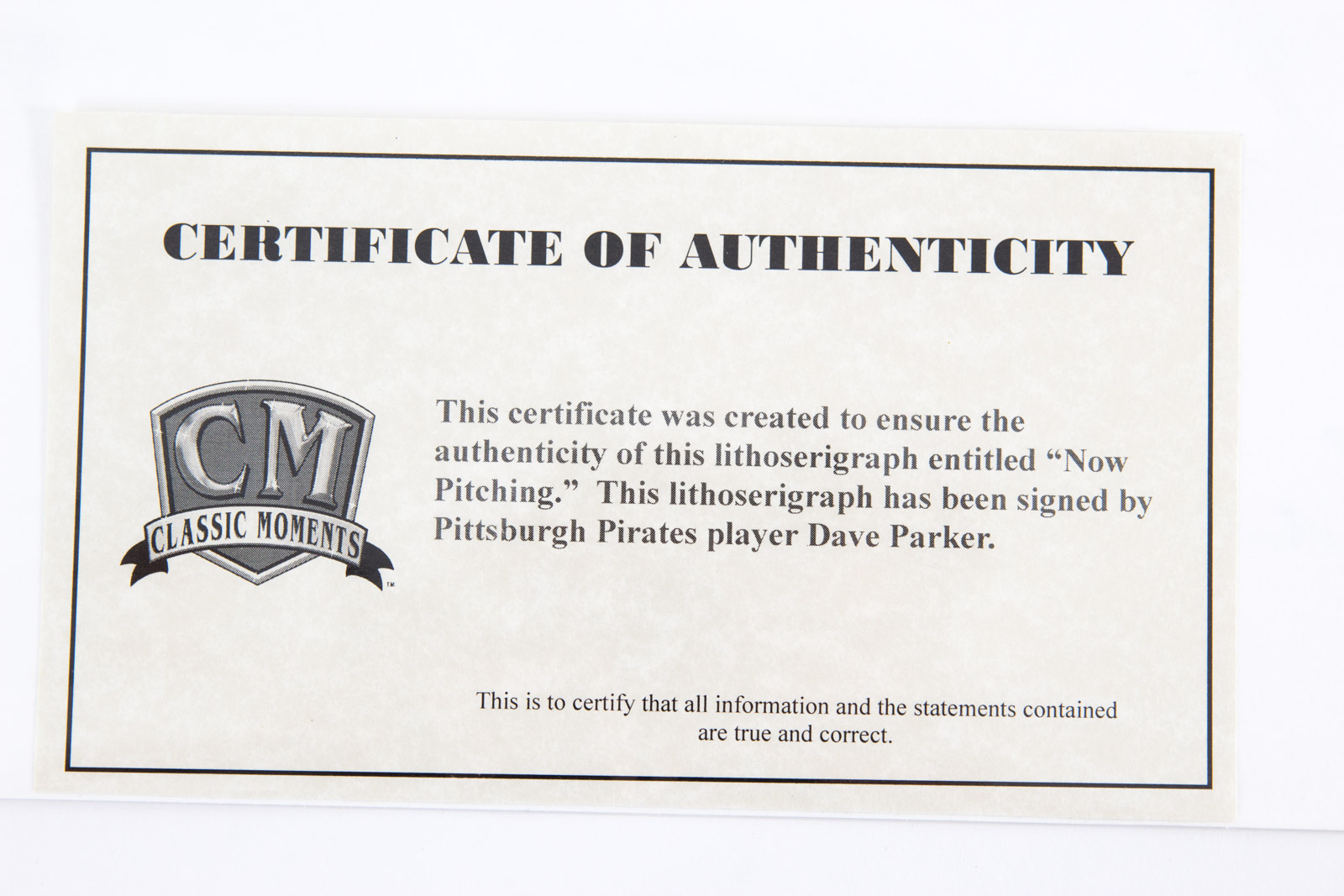 Dave Parker Signed "Now Pitching" Pittsburgh Pirates Lithoserigraph