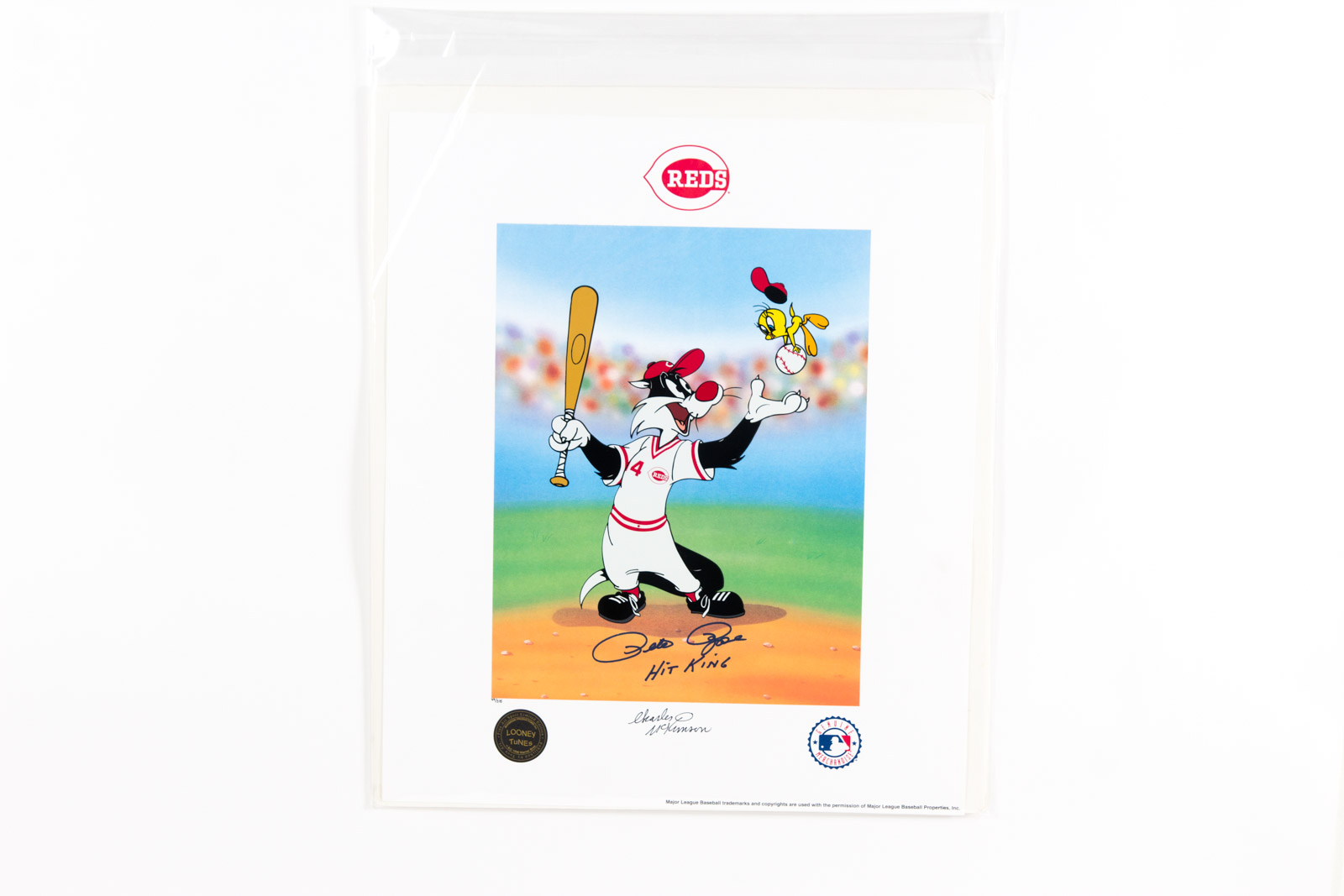 Pete Rose Signed Looney Tunes "Keep Your Eye on the Tweety" Cincinnati Reds Lithoserigraph
