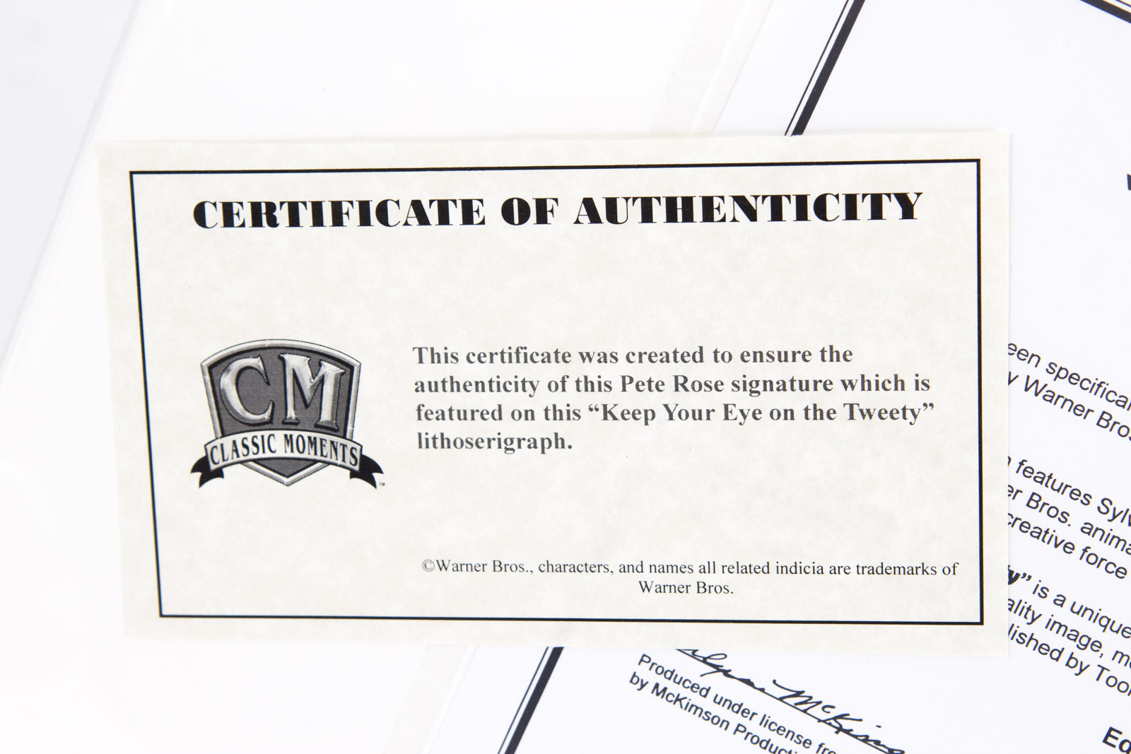 Pete Rose Signed Looney Tunes "Keep Your Eye on the Tweety" Cincinnati Reds Lithoserigraph