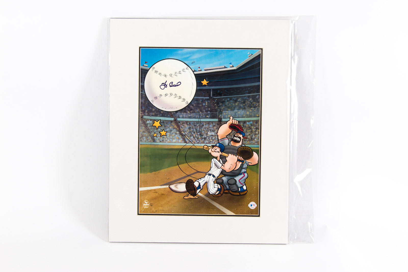 Yogi Berra Signed "Homerun Popeye" New York Yankees Offset Lithograph