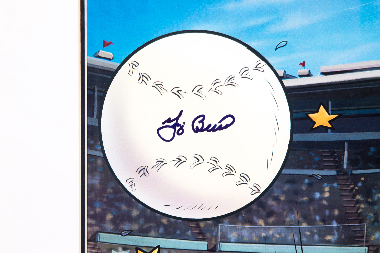 Yogi Berra Signed "Homerun Popeye" New York Yankees Offset Lithograph