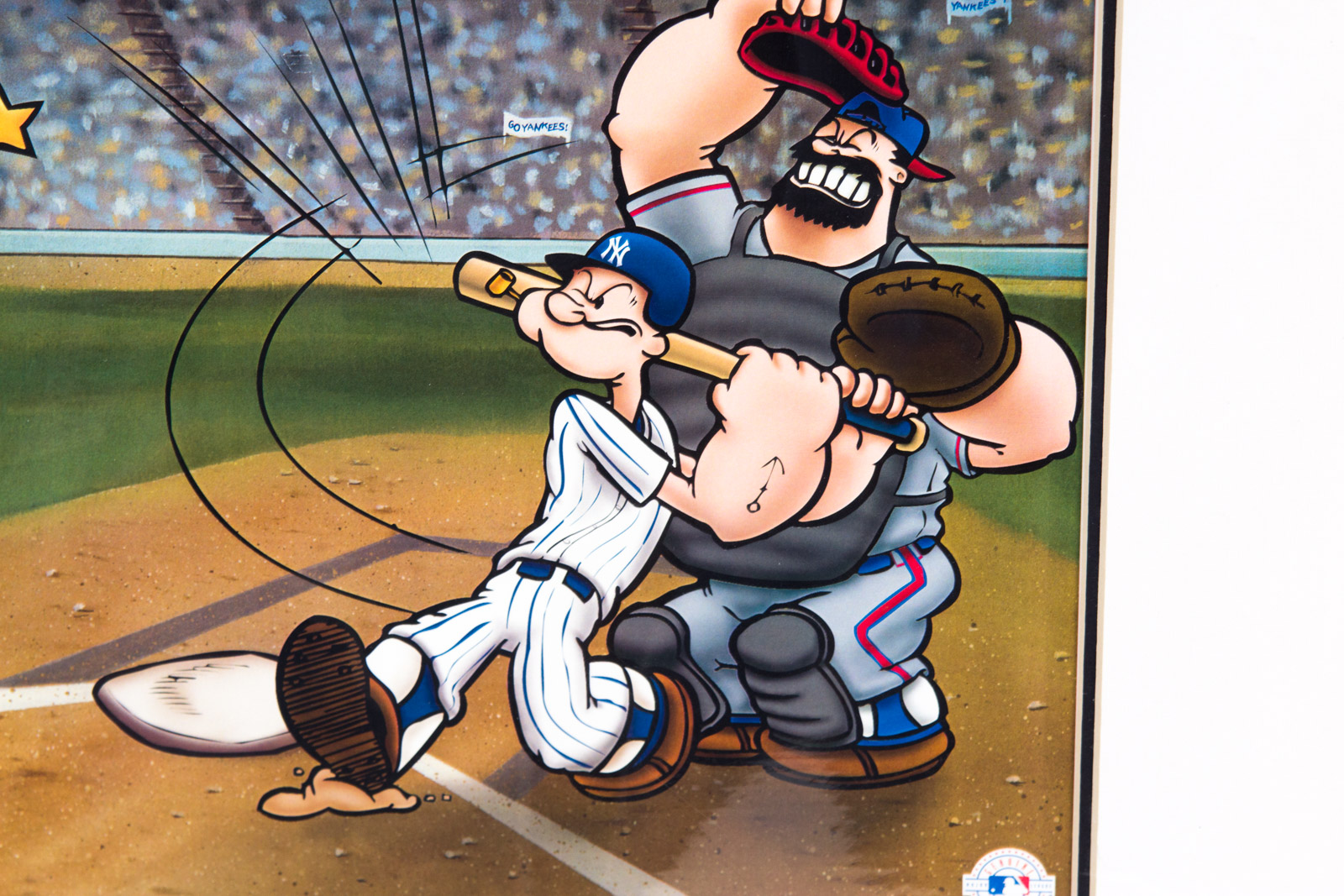 Yogi Berra Signed "Homerun Popeye" New York Yankees Offset Lithograph