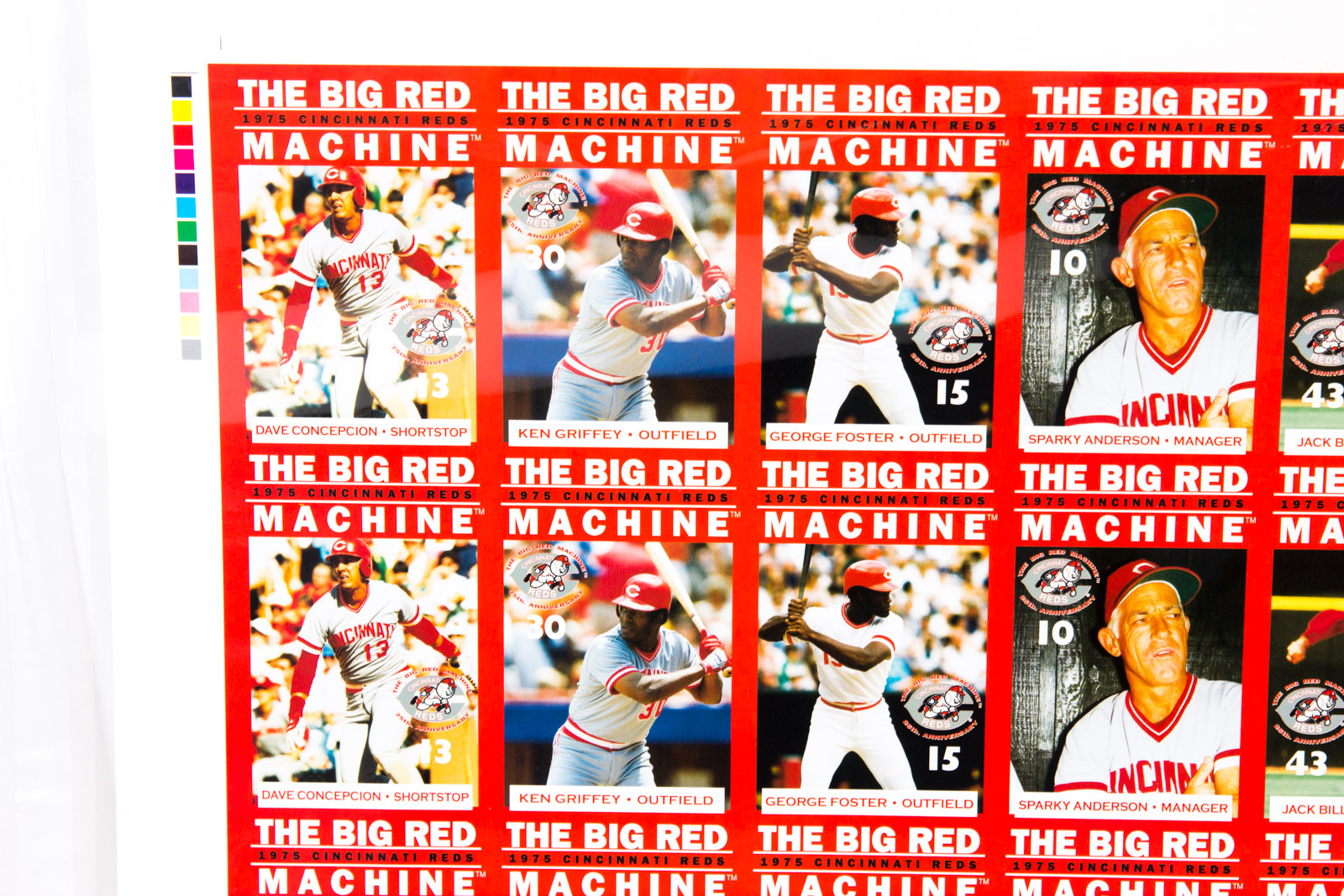 Uncut Sheet of "The Big Red Machine" Cincinnati Reds Baseball Cards