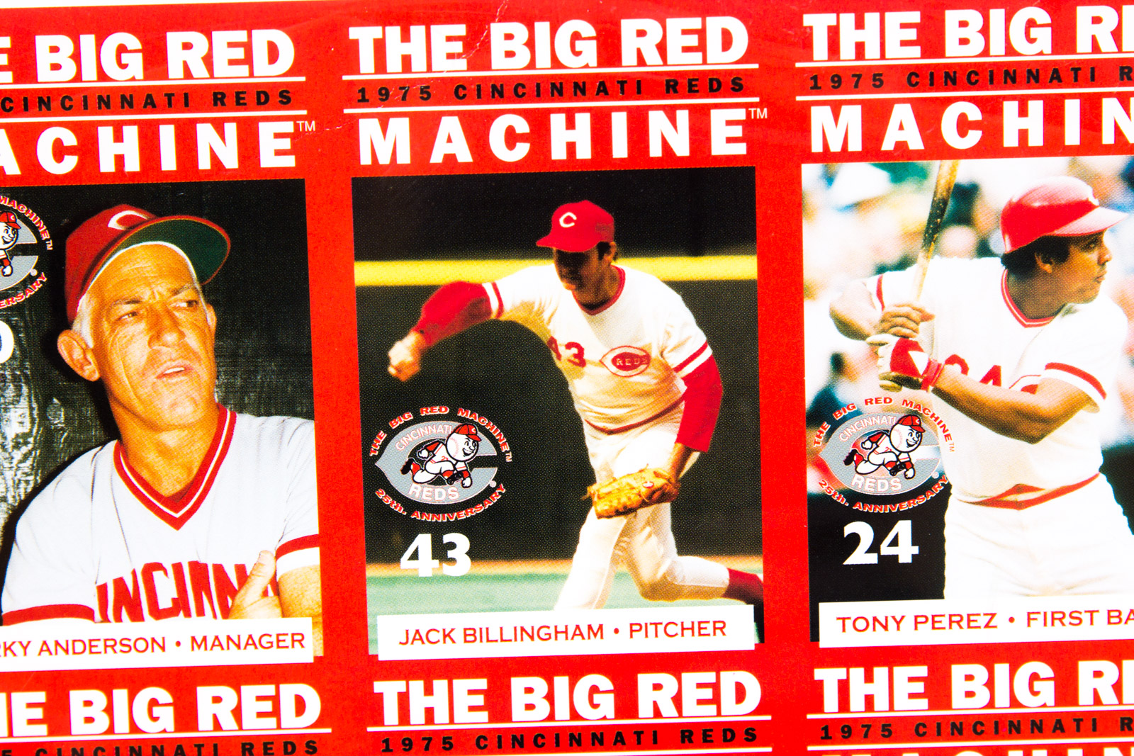 Uncut Sheet of "The Big Red Machine" Cincinnati Reds Baseball Cards