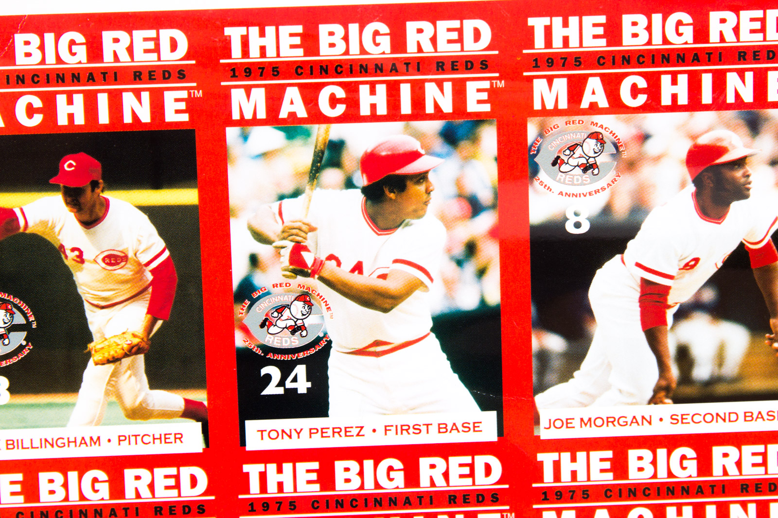 Uncut Sheet of "The Big Red Machine" Cincinnati Reds Baseball Cards