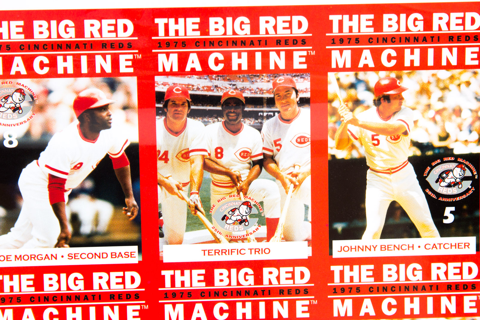 Uncut Sheet of "The Big Red Machine" Cincinnati Reds Baseball Cards