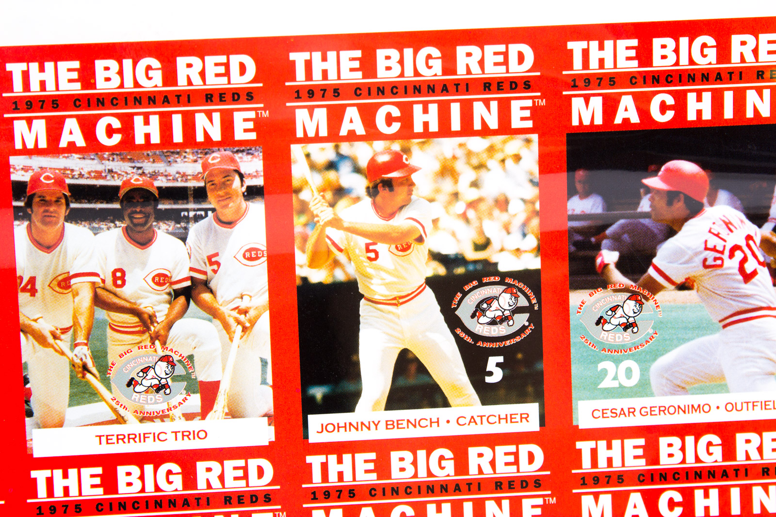 Uncut Sheet of "The Big Red Machine" Cincinnati Reds Baseball Cards
