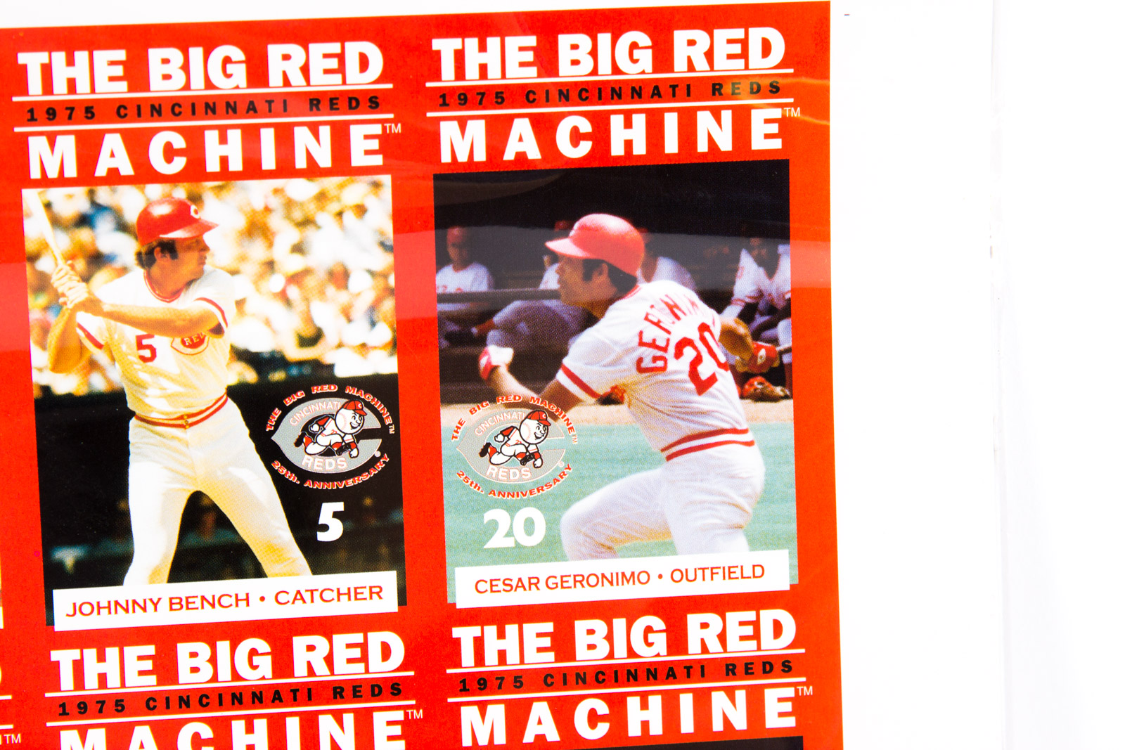 Uncut Sheet of "The Big Red Machine" Cincinnati Reds Baseball Cards
