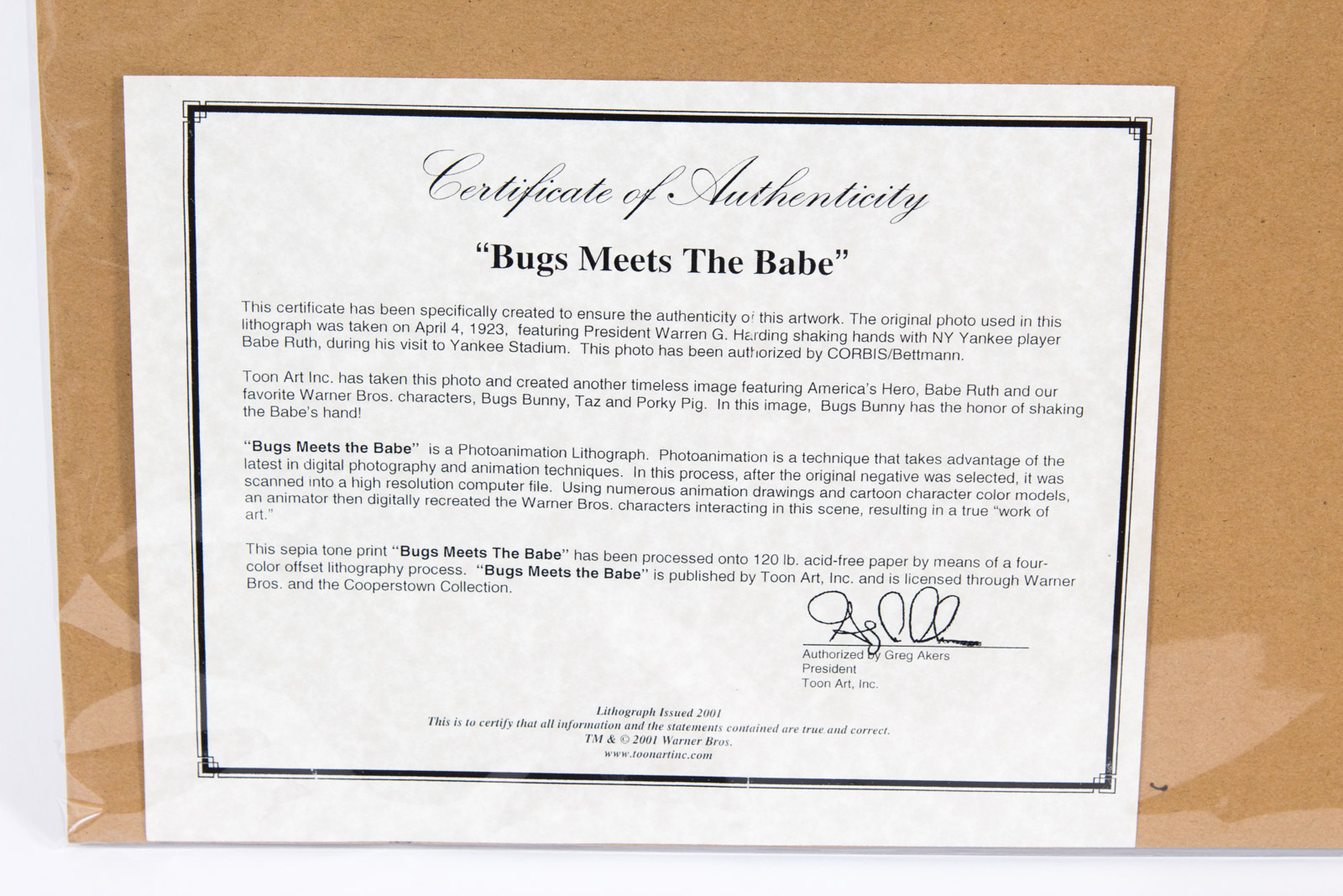 "Bugs Meets 'The Babe'" Looney Tunes Photoanimation Lithograph