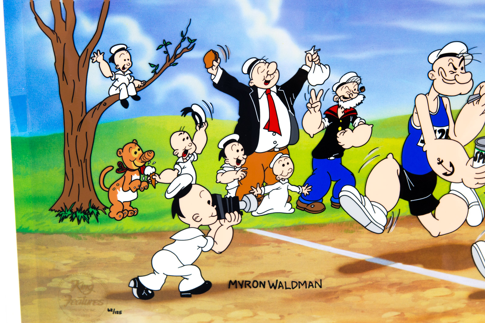 Myron Waldman Hand Painted "Strong to the Finish" Animation Cel