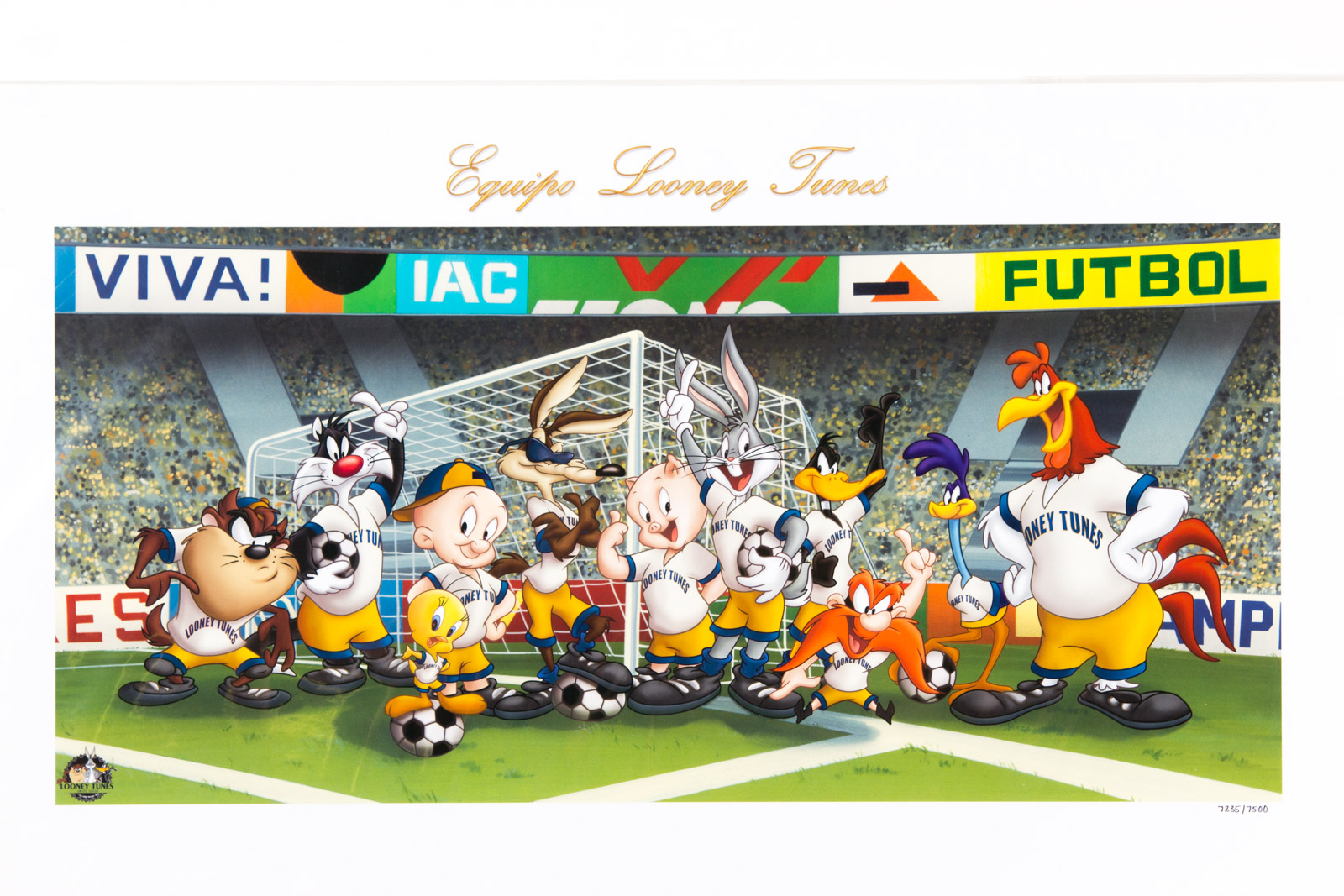 "Equipo Looney Tunes" Soccer Themed Offset Lithograph