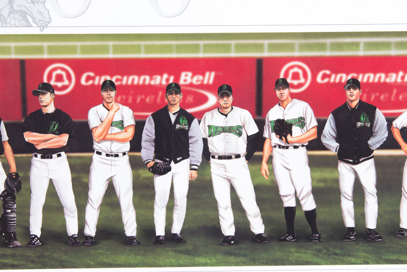 Inaugural Team Signed Dayton Dragons Offset Lithograph, Including Austin Kearns and Adam Dunn