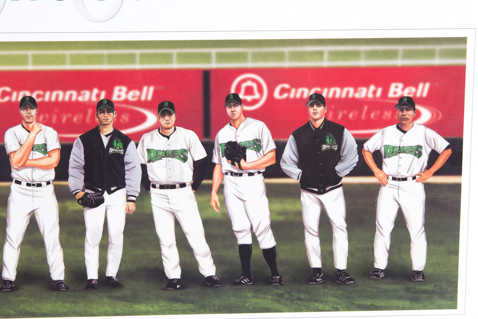 Inaugural Team Signed Dayton Dragons Offset Lithograph, Including Austin Kearns and Adam Dunn