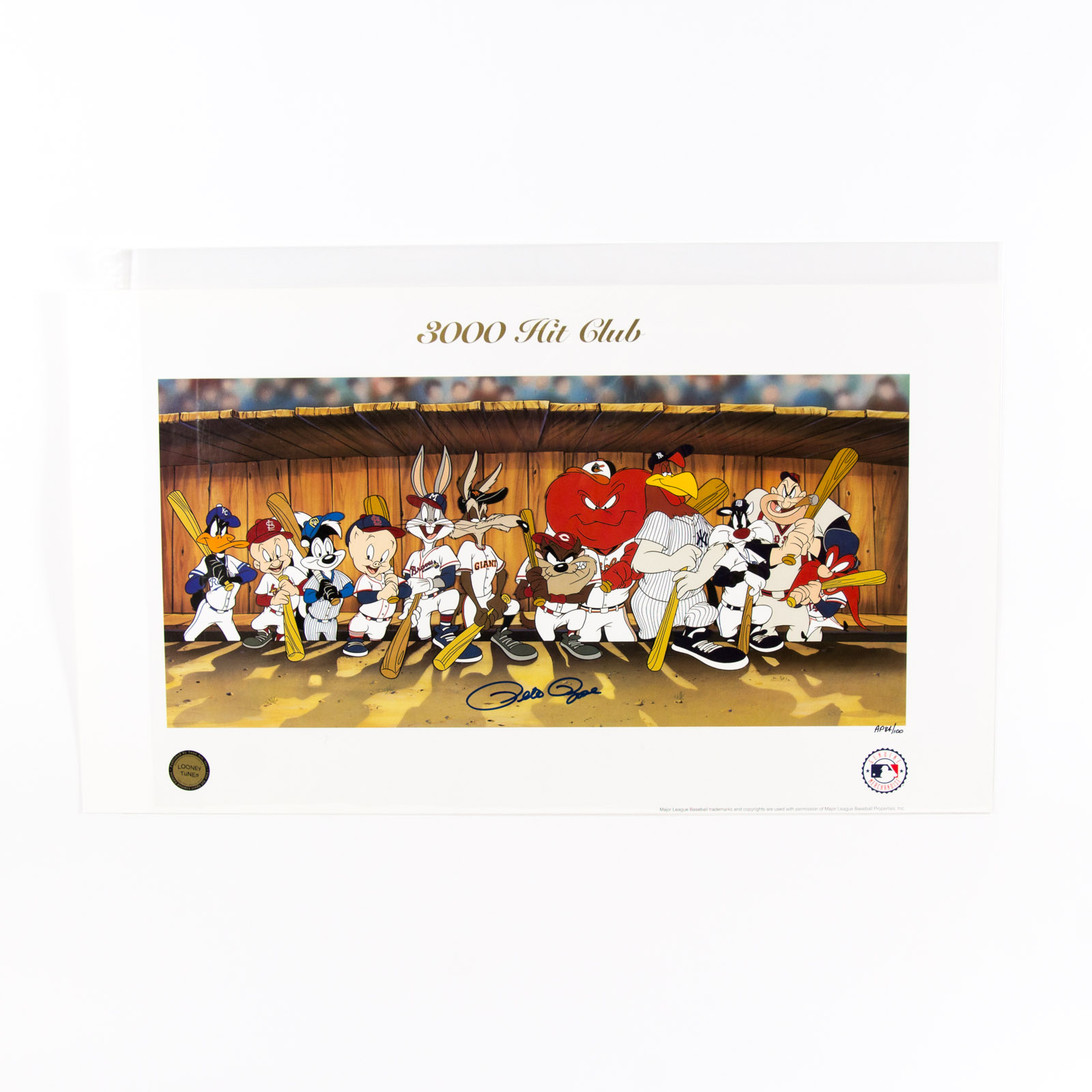 Pete Rose Signed "3000 Hit Club" Offset Lithograph