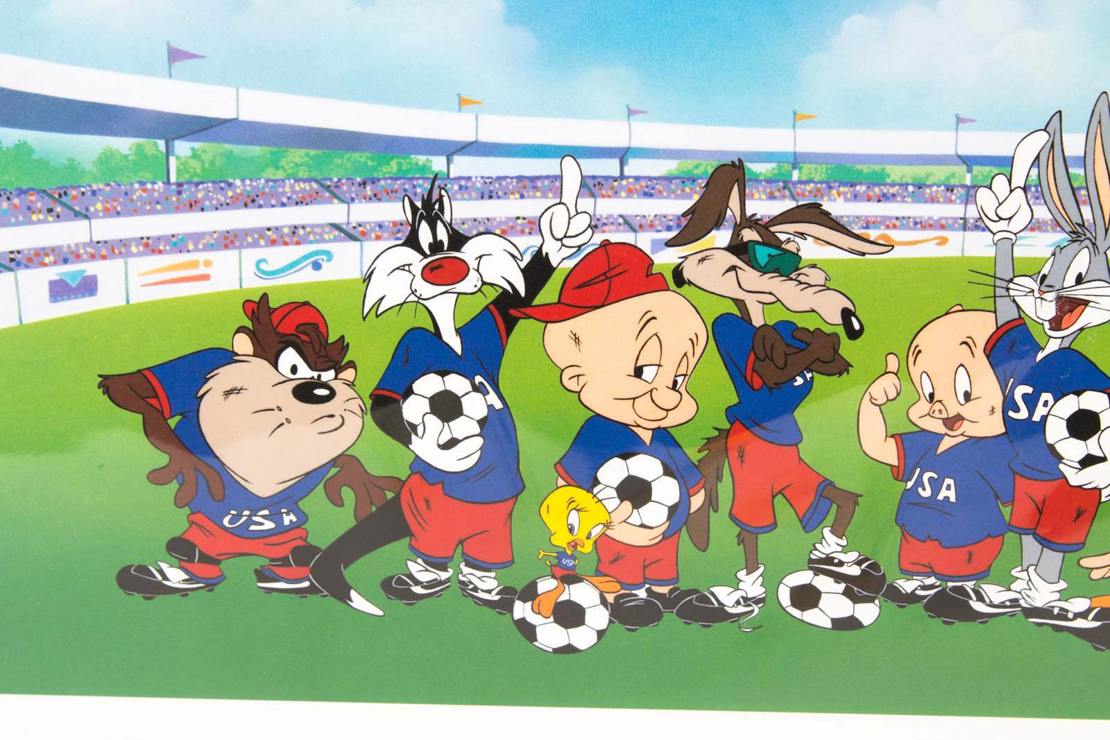Looney Tunes "World Cup Toons" Soccer Themed Offset Lithograph