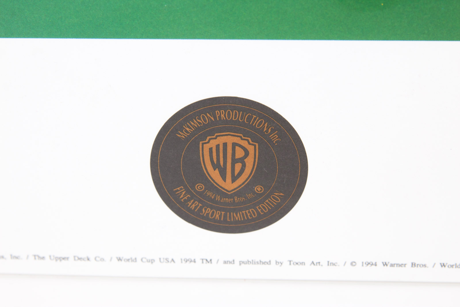 Looney Tunes "World Cup Toons" Soccer Themed Offset Lithograph