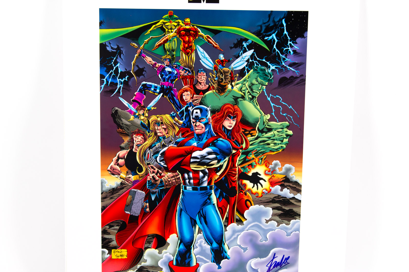"Avengers Assemble" 35th Anniversary Offset Lithograph Signed by Stan Lee, Steve Epting, and Tom Palmer