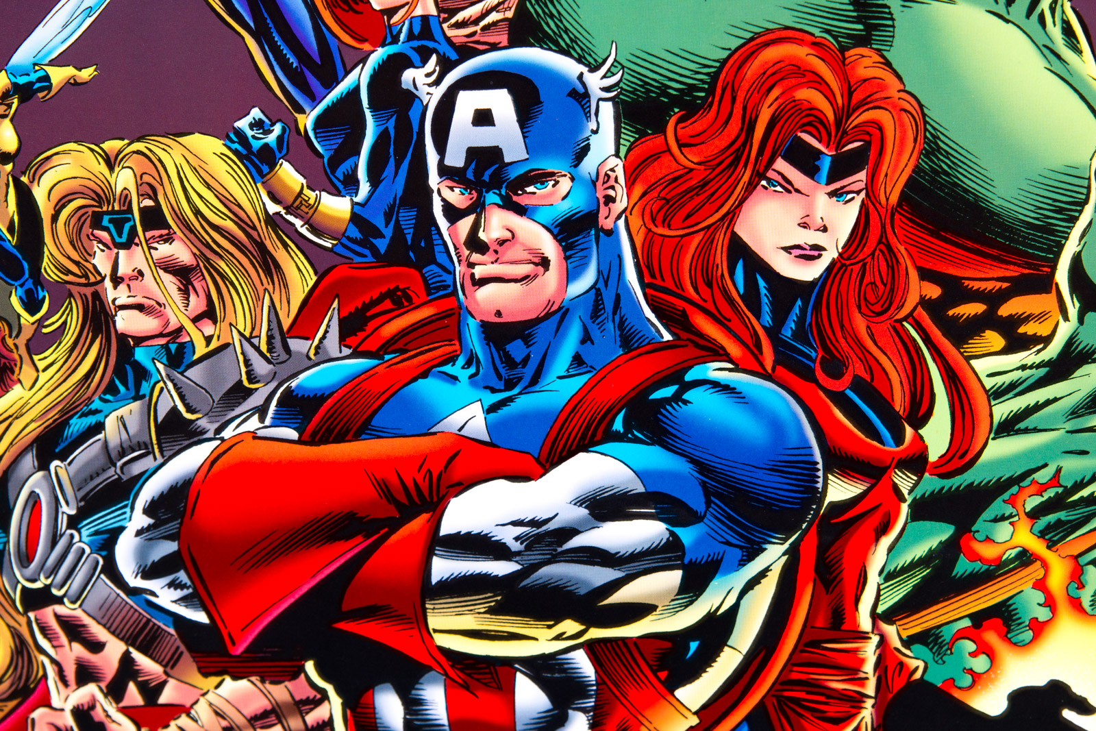 "Avengers Assemble" 35th Anniversary Offset Lithograph Signed by Stan Lee, Steve Epting, and Tom Palmer