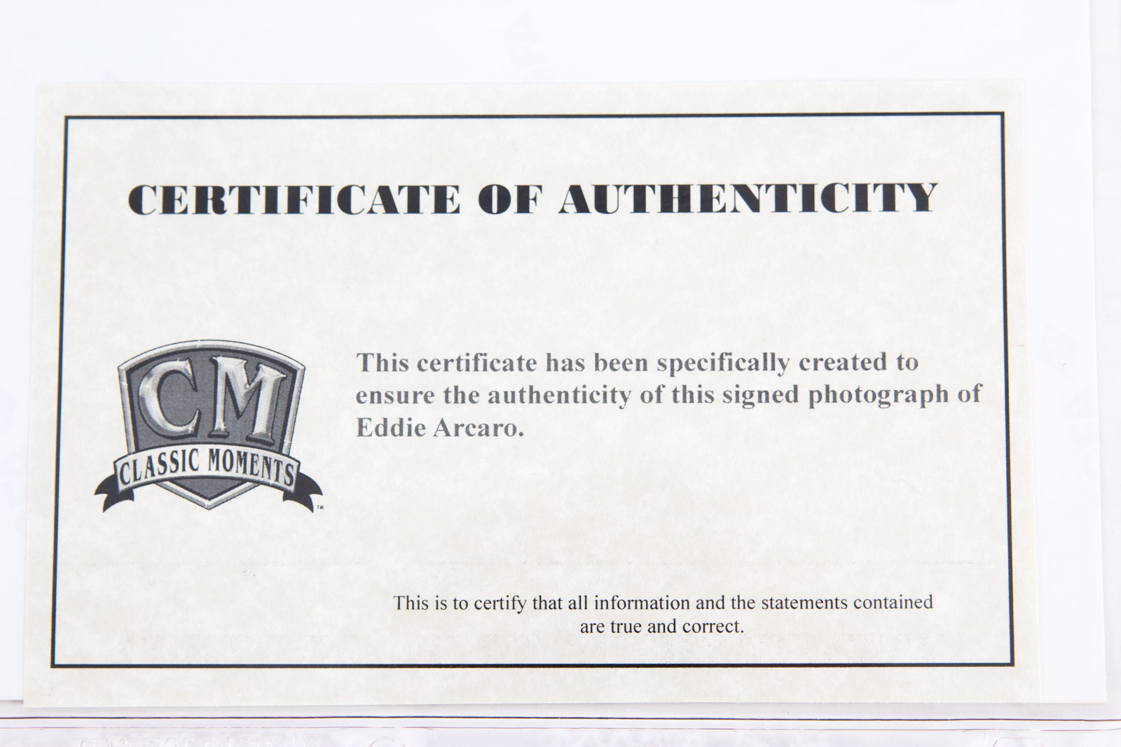 Eddie Arcaro Signed Citation Reproduction Photograph