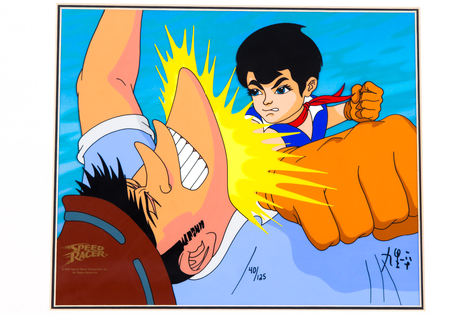 Hand Painted "Speed Racer" Reproduction Animation Cel Signed by Ippei Kuri