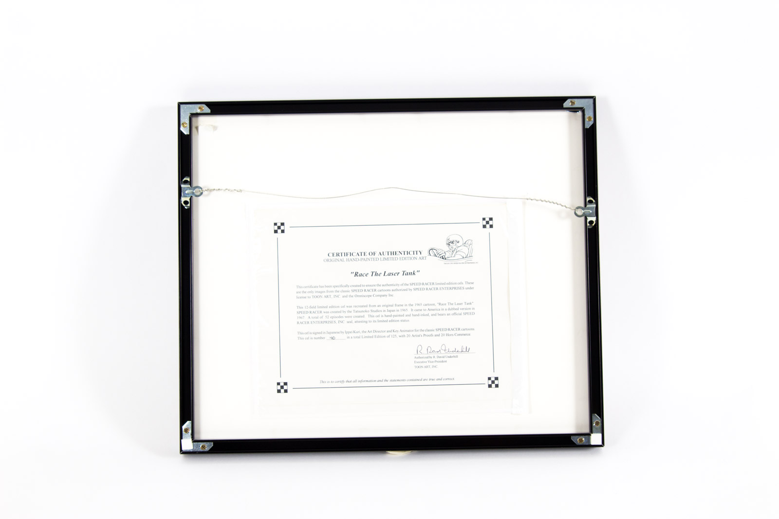 Hand Painted "Speed Racer" Reproduction Animation Cel Signed by Ippei Kuri