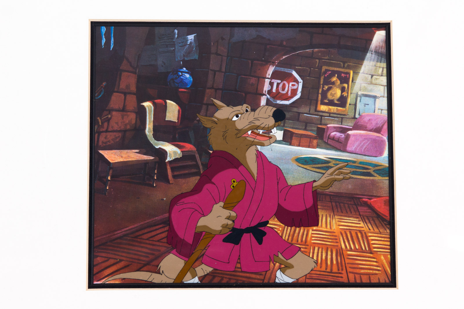 Original 1987 "Teenage Mutant Ninja Turtles" Splinter Animation Cel