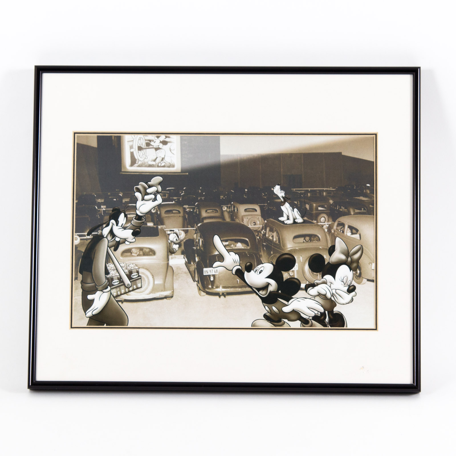"Mickey Mouse at the Drive-In" Photoanimation Lithograph