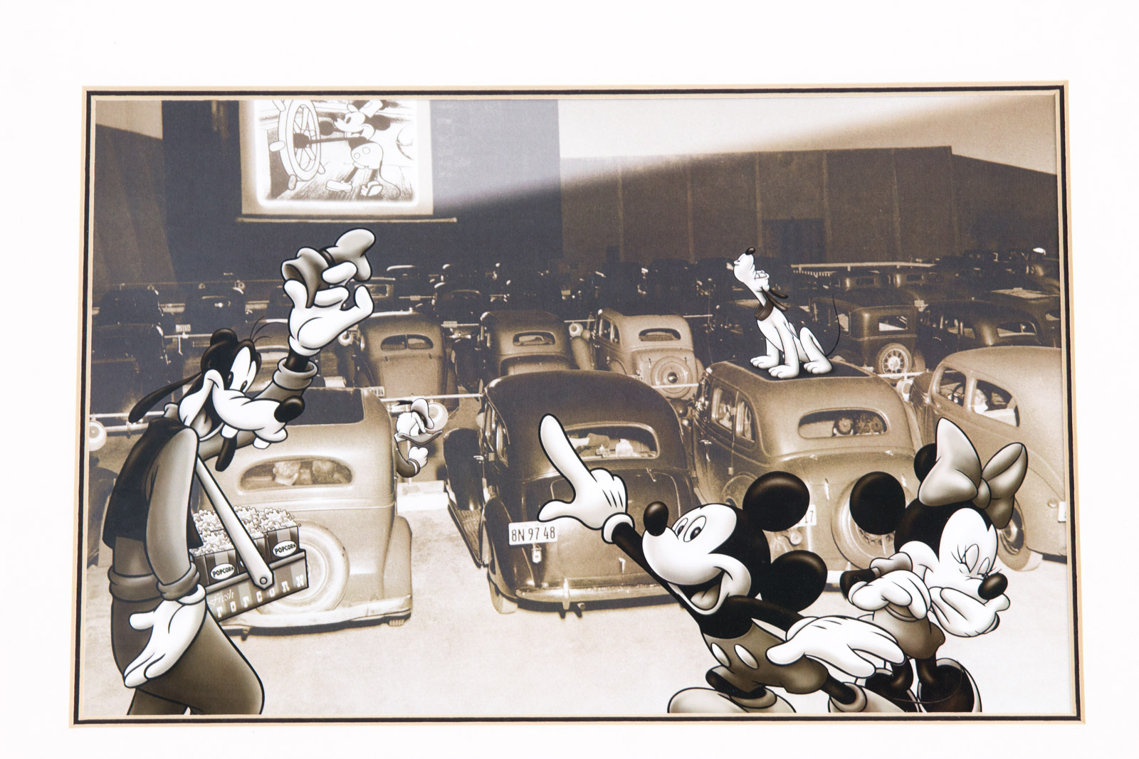 "Mickey Mouse at the Drive-In" Photoanimation Lithograph