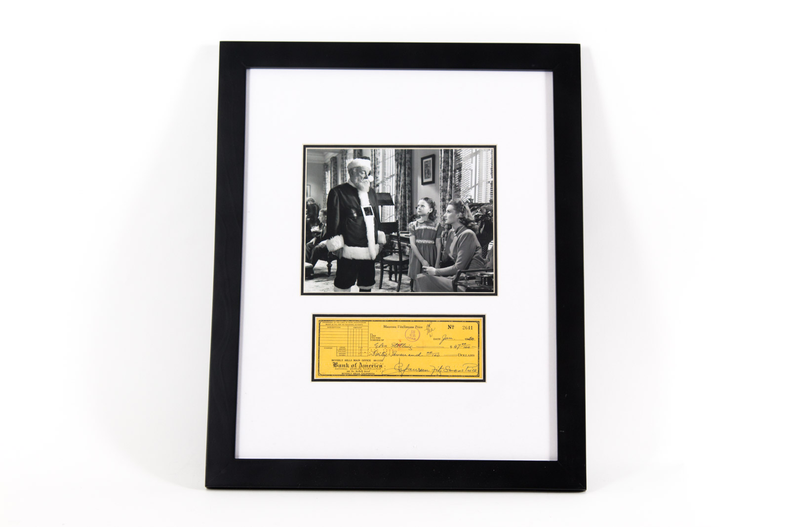 Original 1950 Maureen O'Hara Check with Fuji Crystal Archival Photo Movie Still