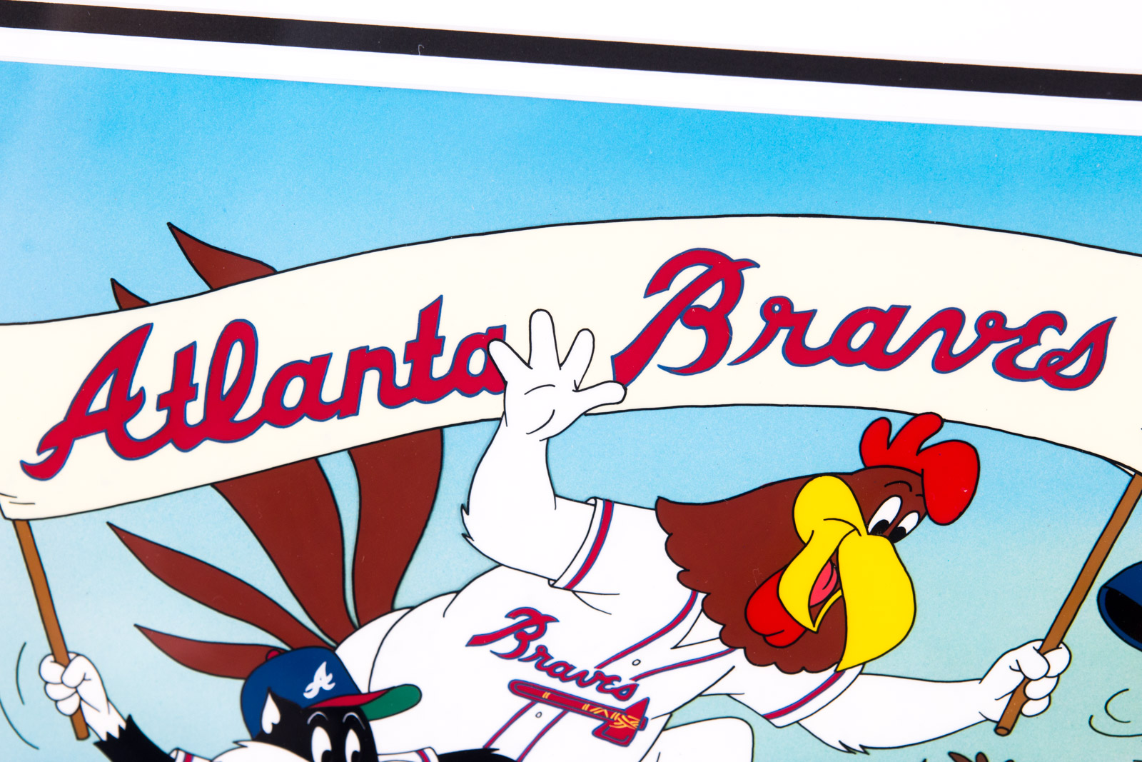 Tom McKimson Hand Painted "National League Champs" Looney Tunes Atlanta Braves Animation Cel