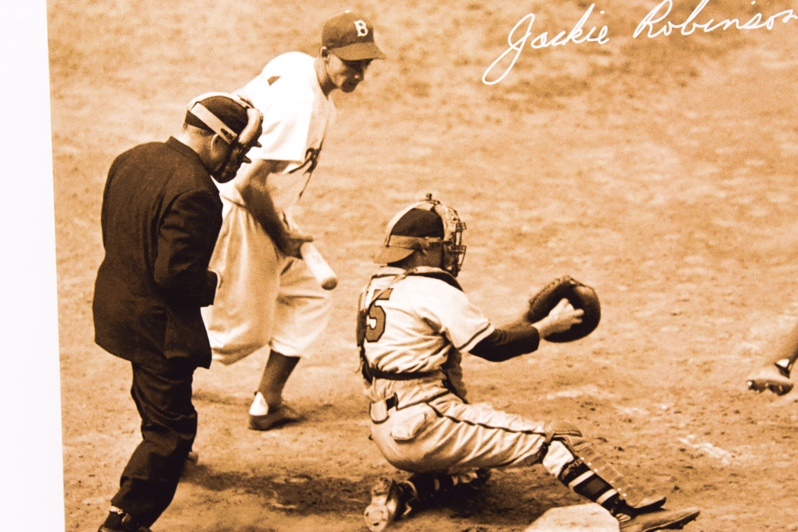Jackie Robinson Themed Giclee on Canvas with Facsimile Signature