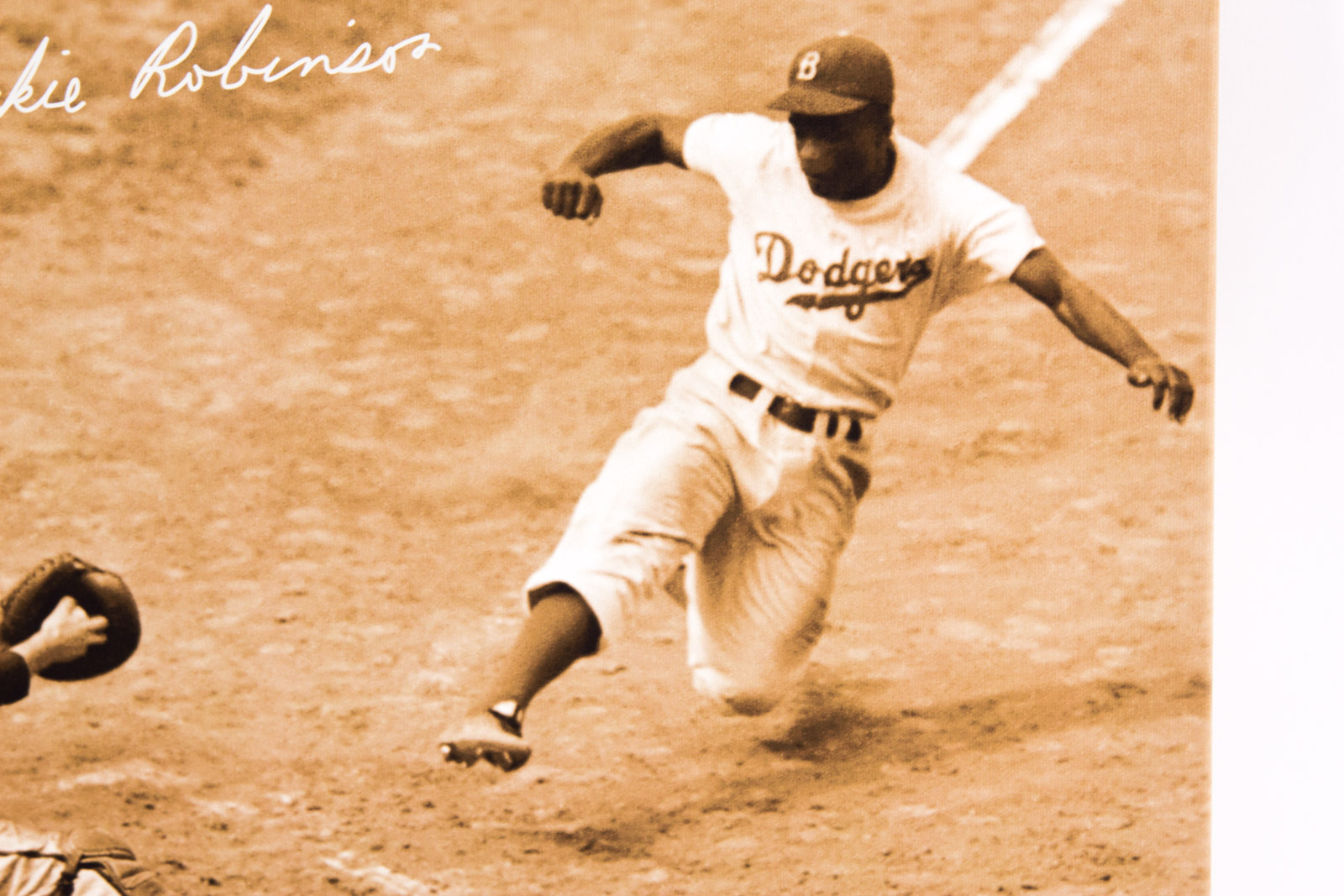 Jackie Robinson Themed Giclee on Canvas with Facsimile Signature