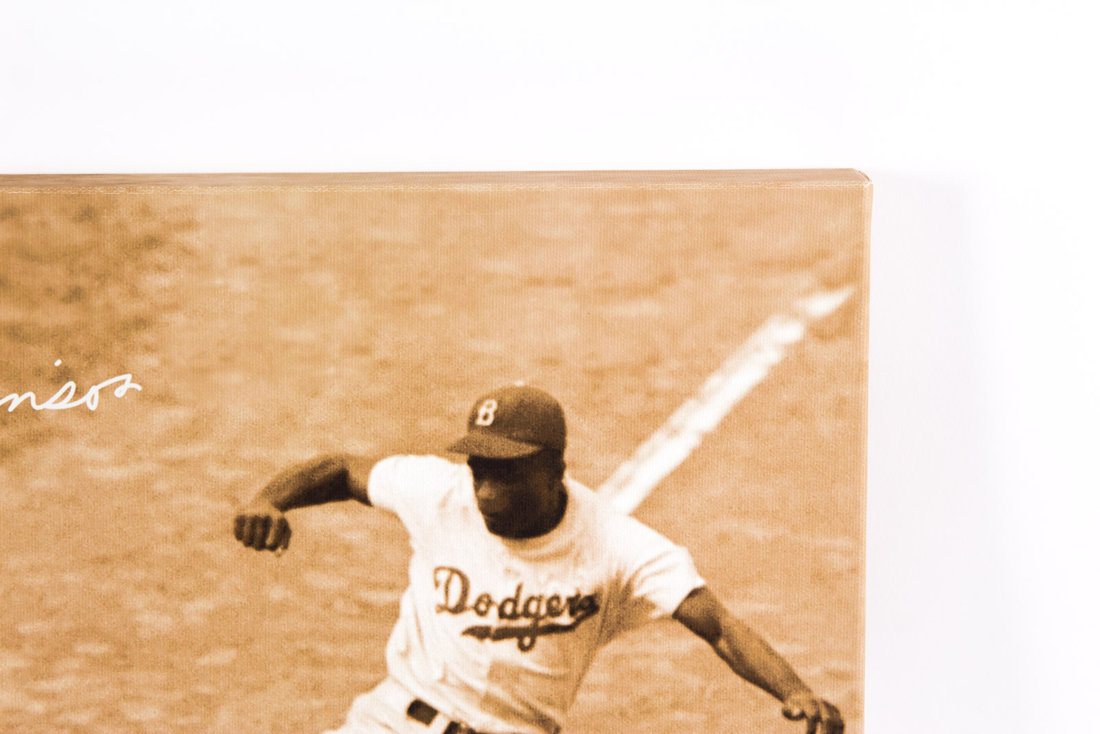 Jackie Robinson Themed Giclee on Canvas with Facsimile Signature