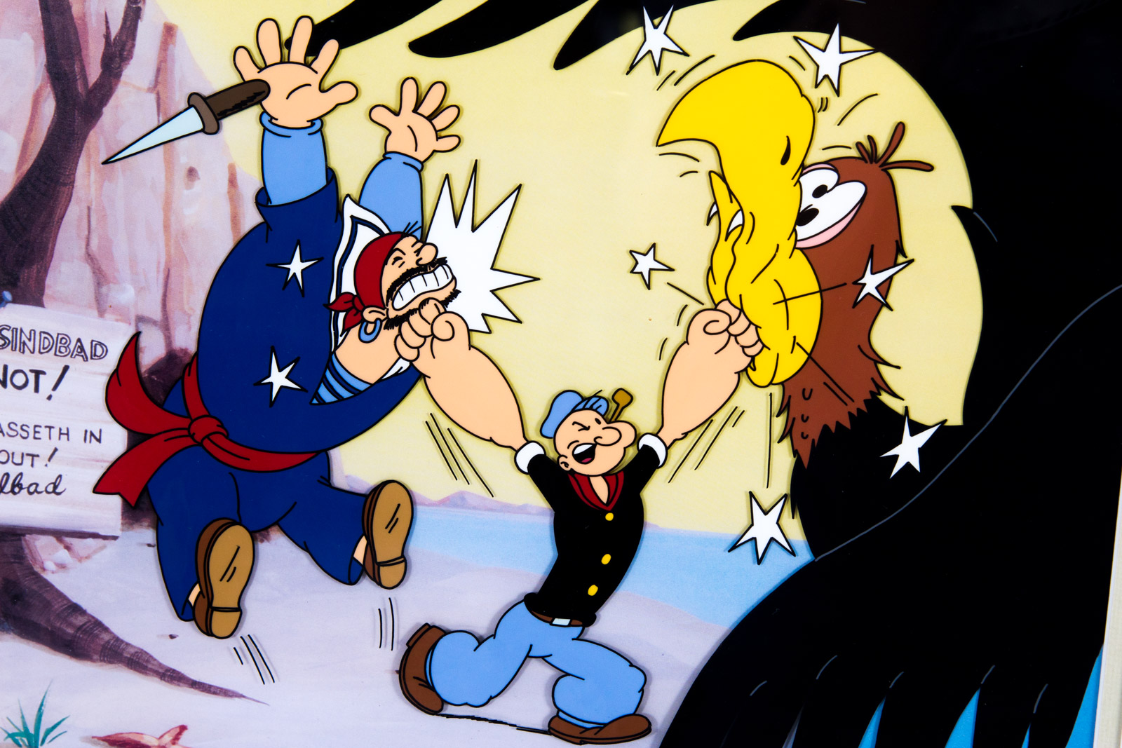 Myron Waldman Hand Painted "Popeye the Sailor Meets Sindbad the Sailor"