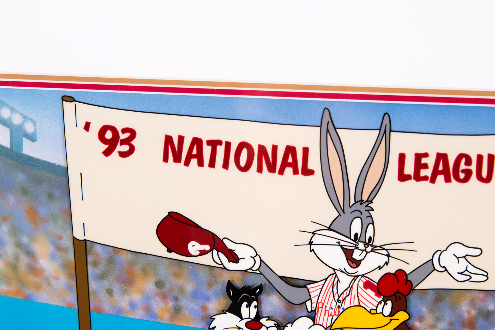 Charles and Tom McKimson Hand Painted Looney Tunes Philadelphia Phillies Animation Cel "National League Champs"