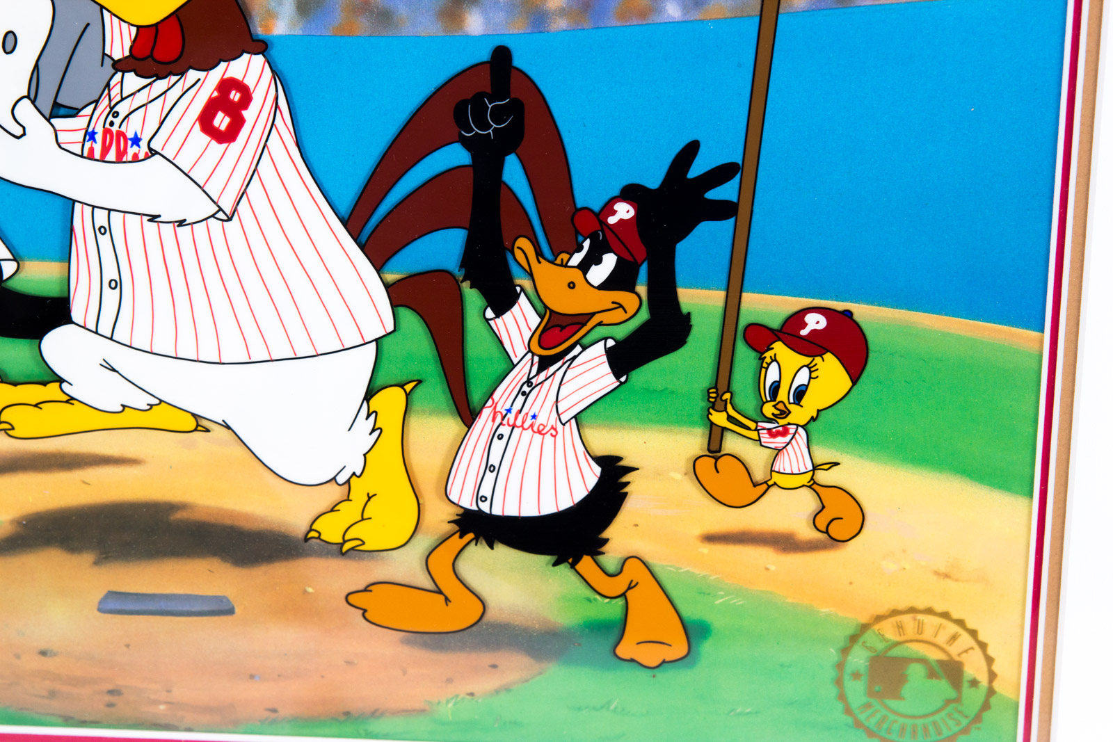 Charles and Tom McKimson Hand Painted Looney Tunes Philadelphia Phillies Animation Cel "National League Champs"