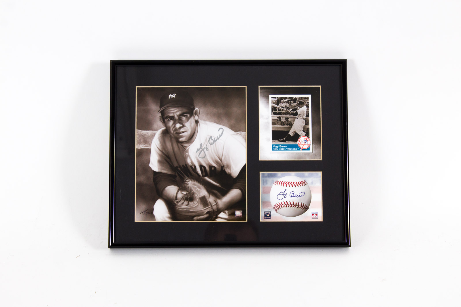 Yogi Berra Signed New York Yankees Lithograph