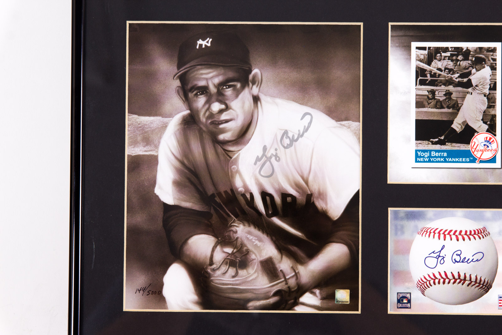 Yogi Berra Signed New York Yankees Lithograph