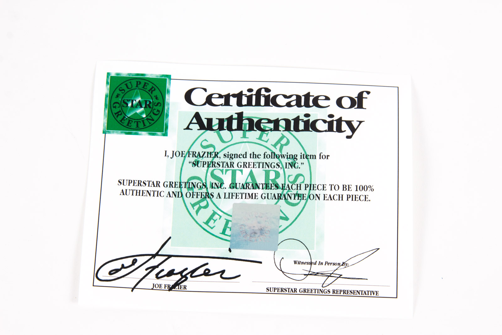 Joe Frazier Signed Boxing Glove