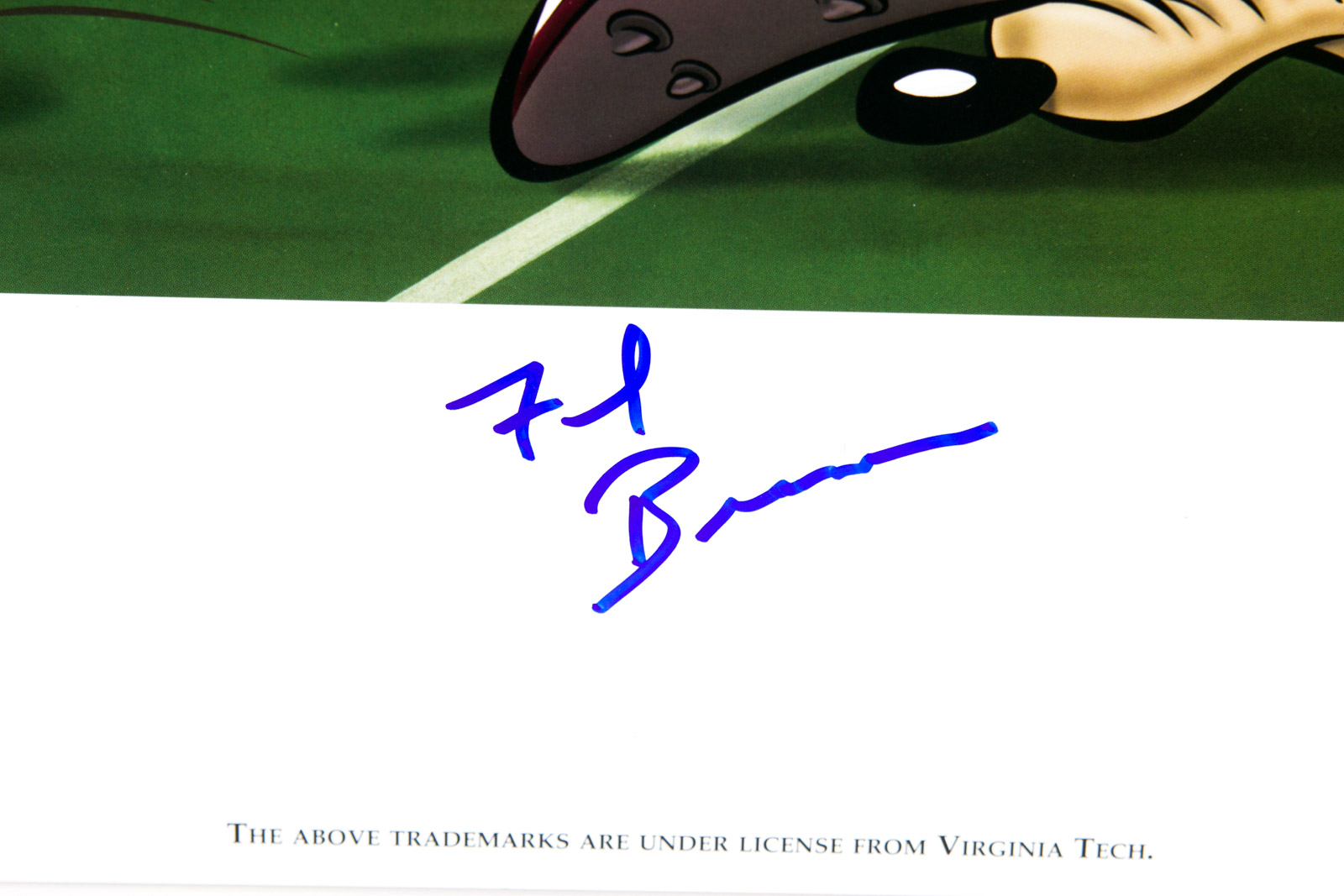 Frank Beamer Signed "Go Hokies" Virginia Tech Football Offset Lithograph