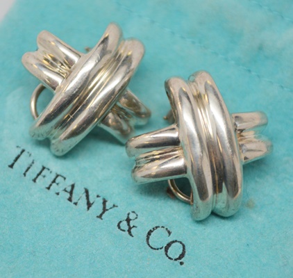 Tiffany & Co. Sterling Silver Signature X Clip-On Earrings