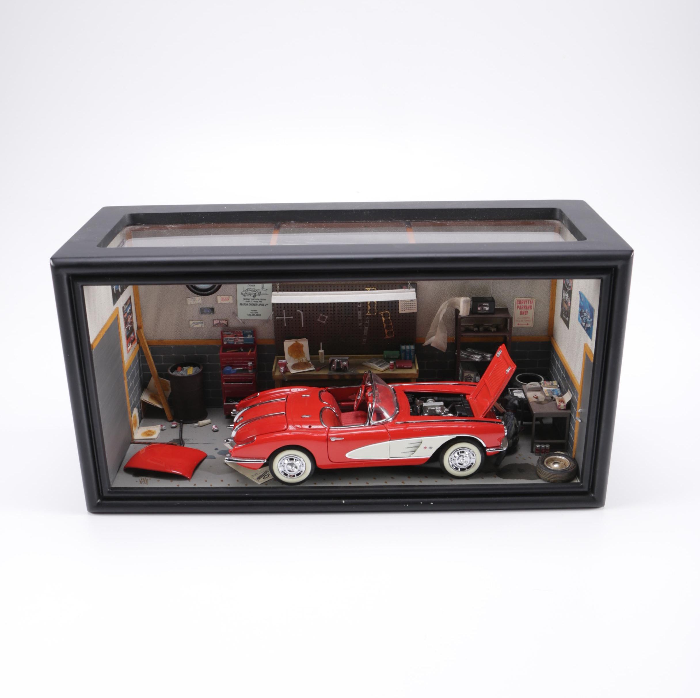 Franklin Mint Corvette Garage Diorama